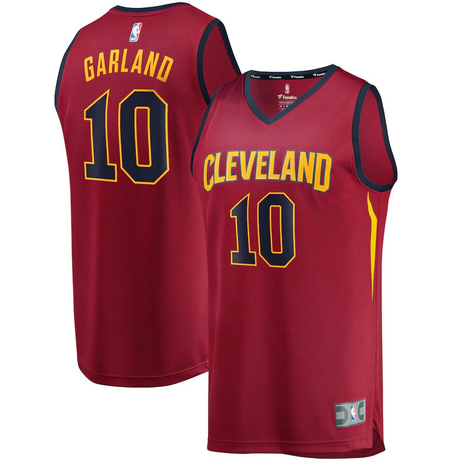 Men Cleveland Cavaliers #10 Darius Garland Fanatics Branded Wine Fast Break Replica NBA Jersey->cleveland cavaliers->NBA Jersey